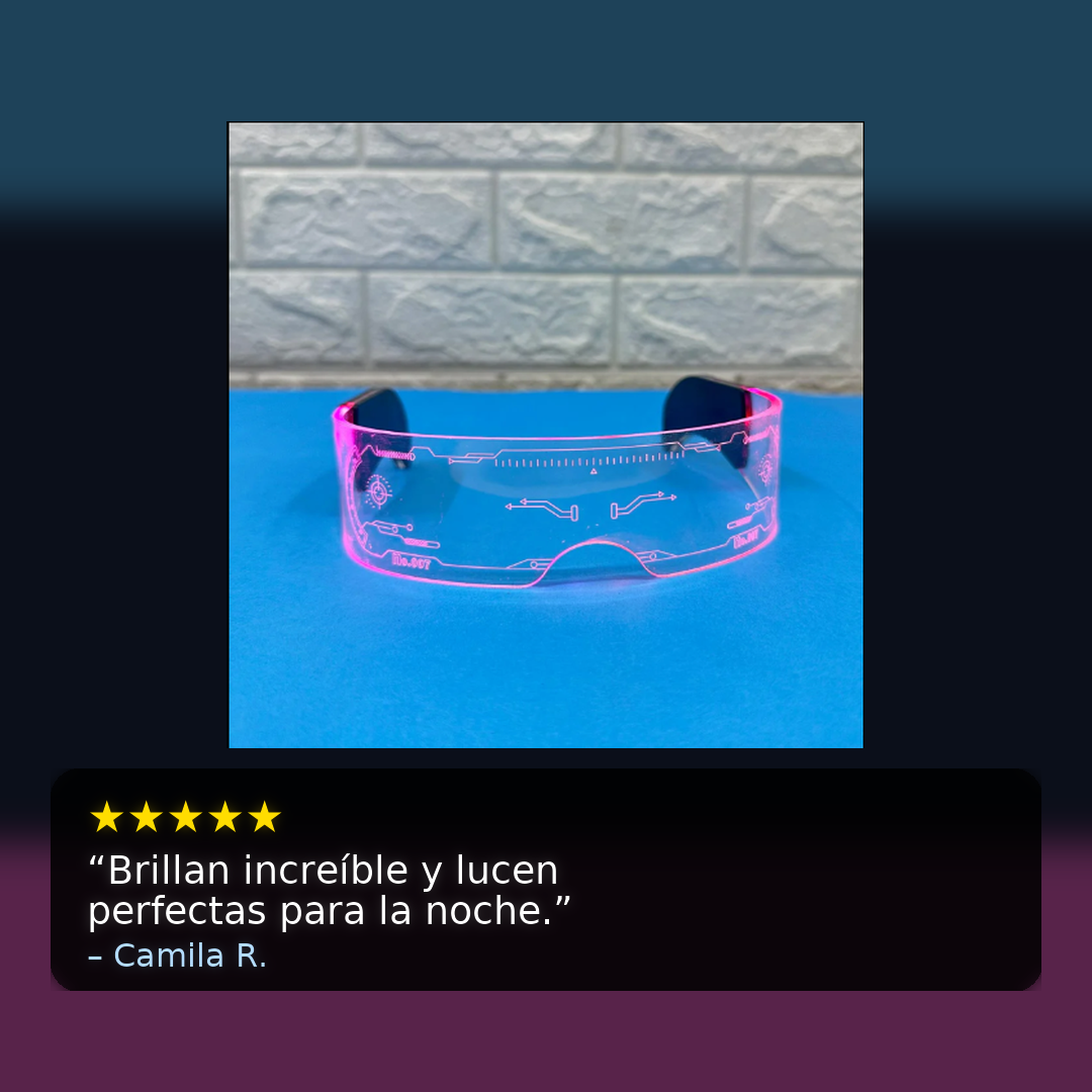 Gafas Luminosas Futuristas Luz LED de 7 Colores