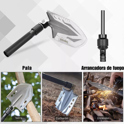 NUEVA Y PRACTICA PALA PORTATIL PLEGABLE 12 EN 1