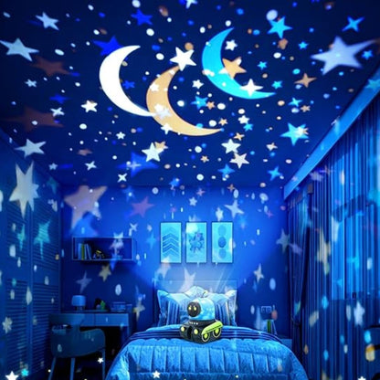 ROBOT PROYECTOR LUZ NOCTURNA Y SONIDOS RELAJANTE 360°