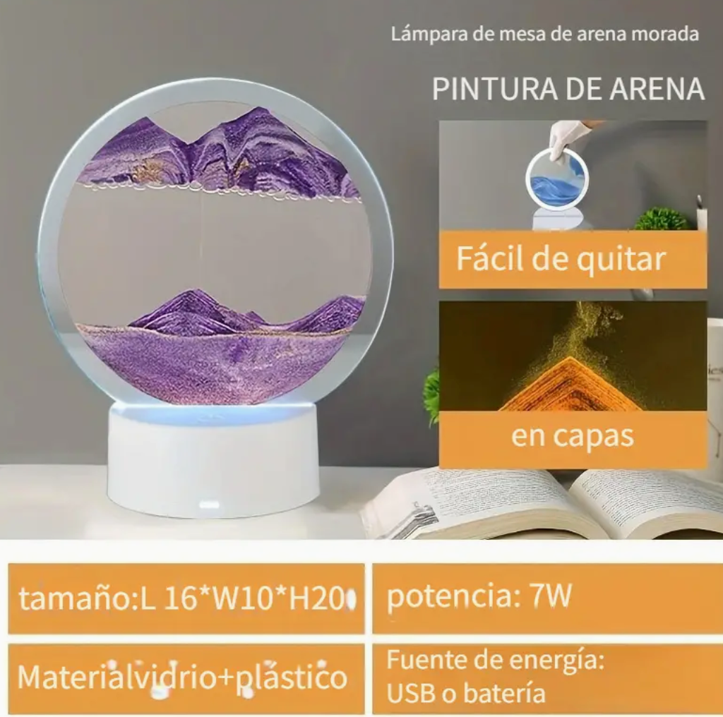 LAMPARA RELOJ ARENA TERAPIA RELAJANTE PARA DORMIR