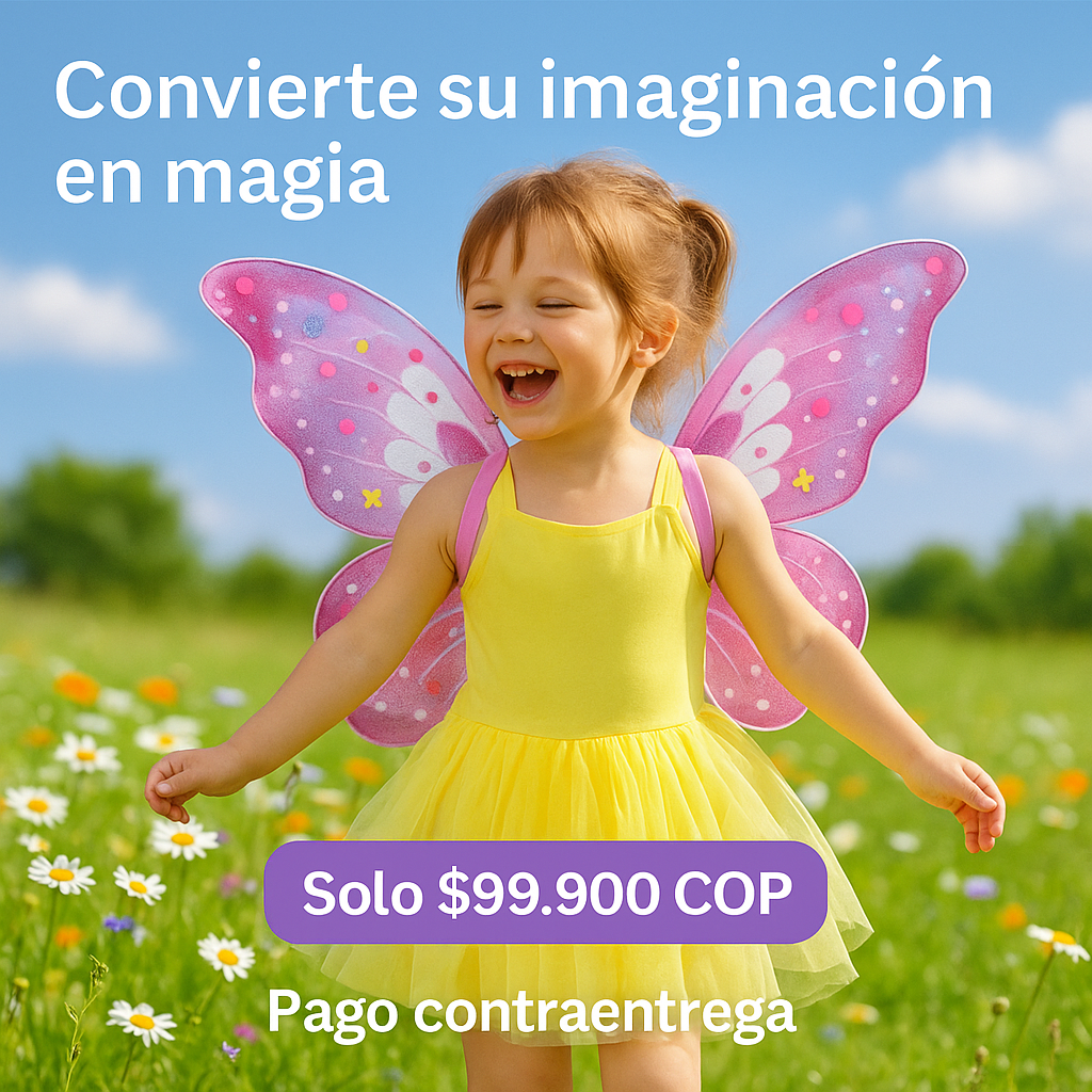 El disfraz que hace sentir a tu niña como un hada de verdad. - ALAS DE MARIPOSA.