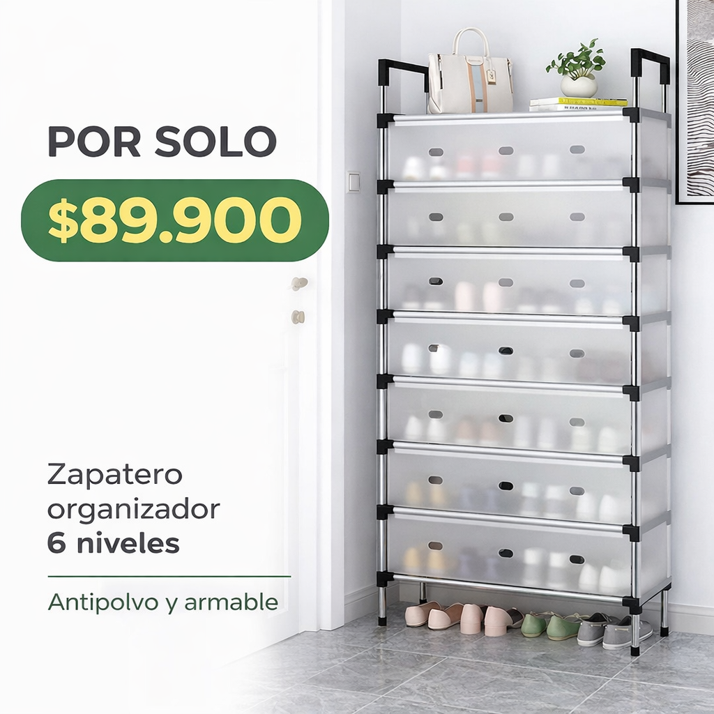 Ordena tus zapatos en segundos - ORGANIZADOR ZAPATOS 6 NIVELES