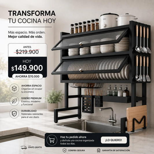 Escurridor Platos Cocina Con Gabinete Doble
