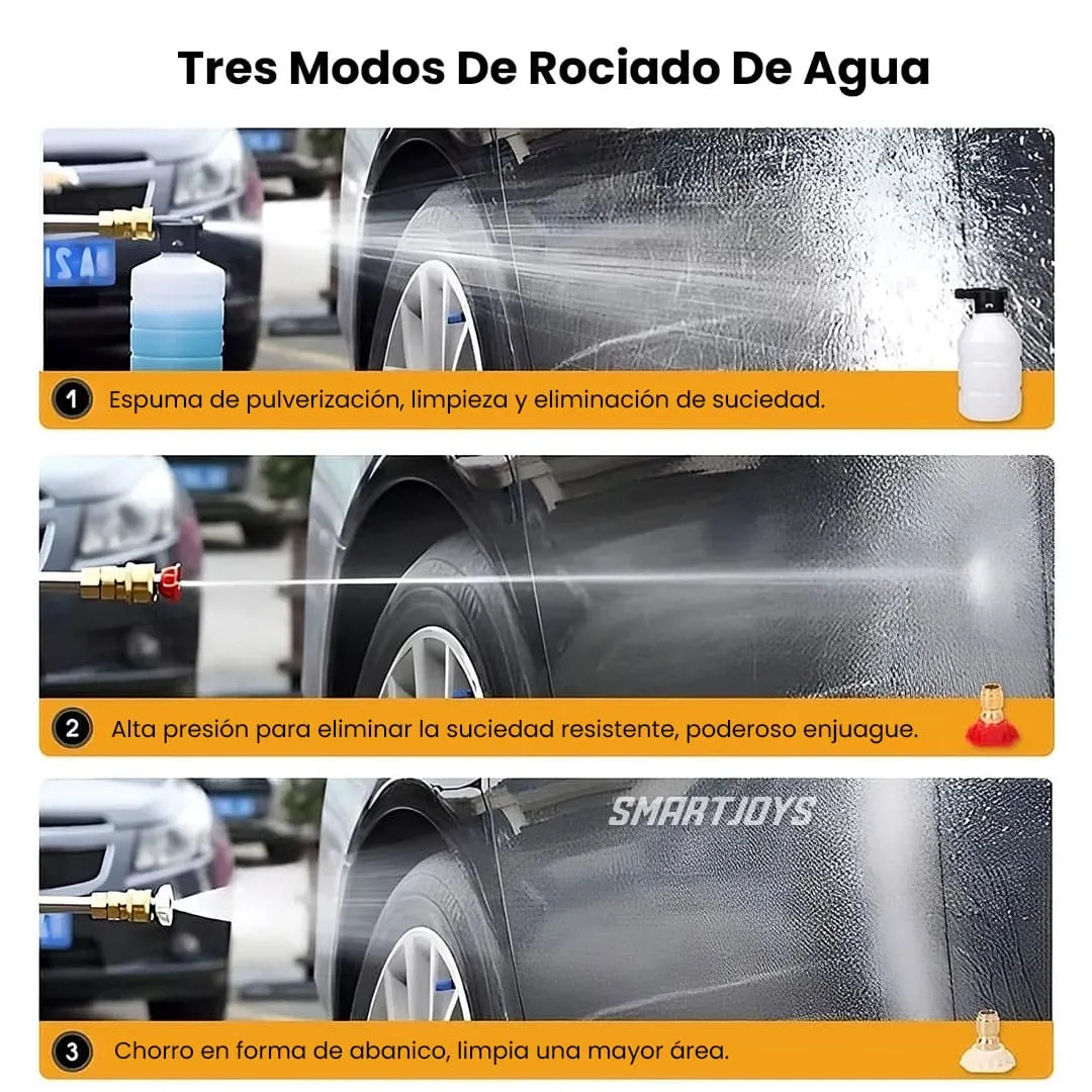 Hidrolavadora Portátil Inalámbrica 48V 2 Baterías – Boquilla 6 en 1 Incorporada