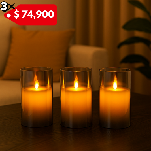 3 Velas Eléctricas Led Recargables