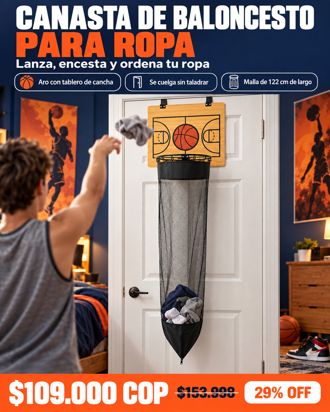 CANASTA DE BALONCESTO PARA ROPA